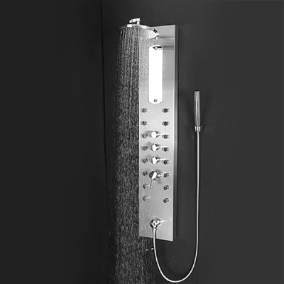 Fontana Reno Stainless Steel Shower Panel Rain Style Massage Jets System with Handheld Shower